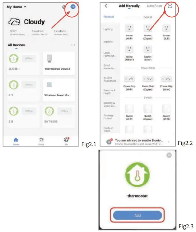 beca BHT-001Series Round Thermostat User Guide - Fig 2.1.2.3