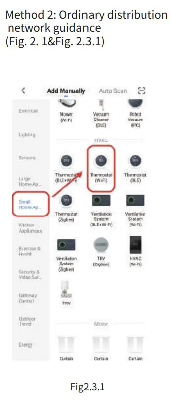 beca BHT-001Series Round Thermostat User Guide - Fig 2.3.1
