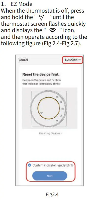 beca BHT-001Series Round Thermostat User Guide - Fig 2.4