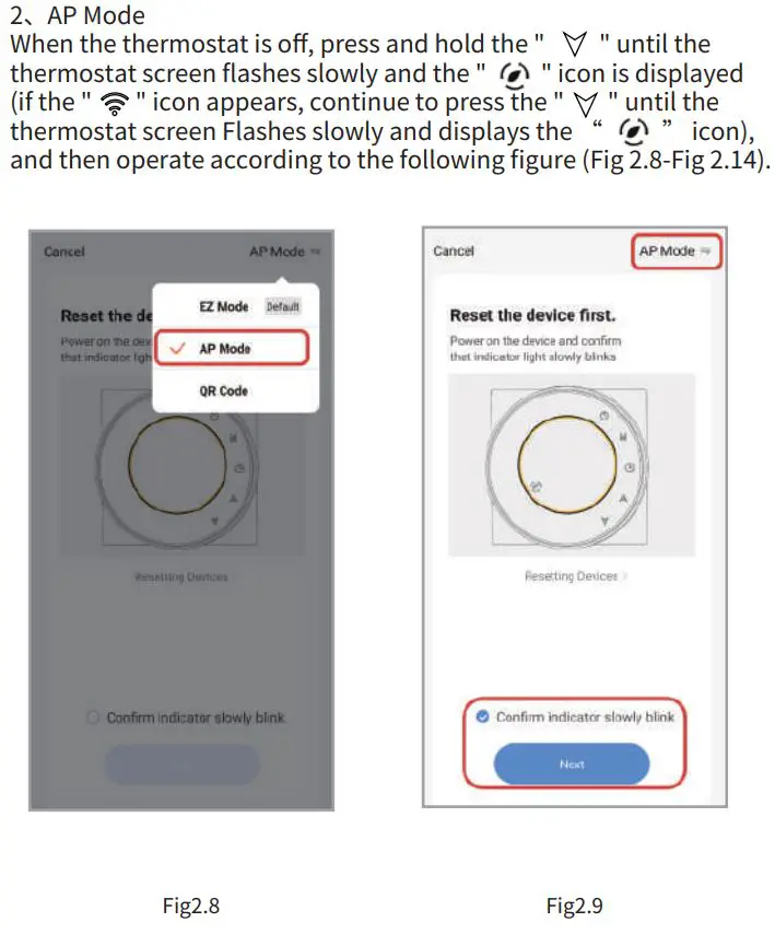 beca BHT-001Series Round Thermostat User Guide - Fig 2.8.9