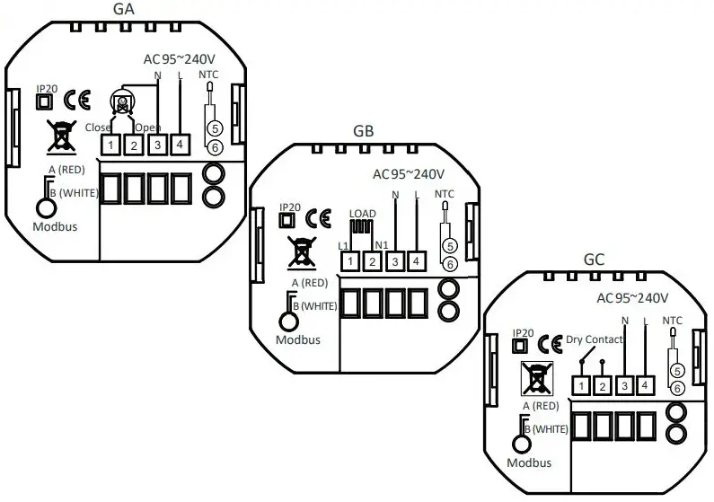 beca BHT-001Series Round Thermostat User Guide - WIRING