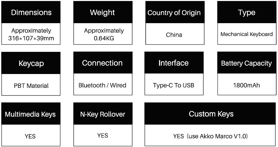 AKKO 3068 V2 Silent Bluetooth 5.0 Wired Dual Mode PBT Keycap Cherry Switch Mechanical Keyboard-1