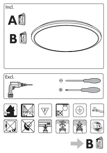 PHILIPS 31814-1 12 Watt LED Ceiling Light fig 1