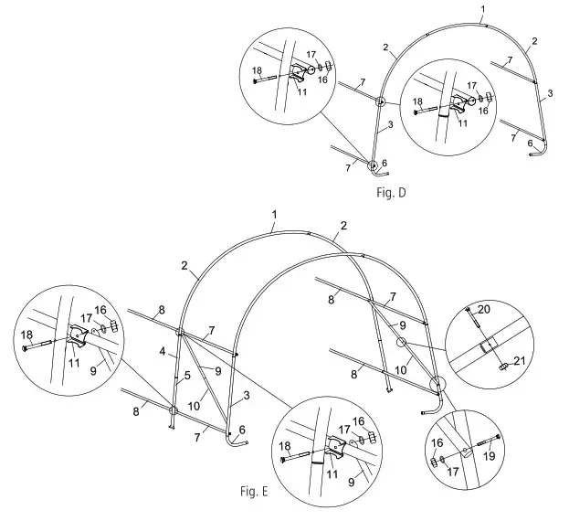 HAMRON 619467 Garage Tent - Assembling the stay