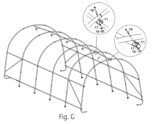 HAMRON 619467 Garage Tent - Assembling the stay 4