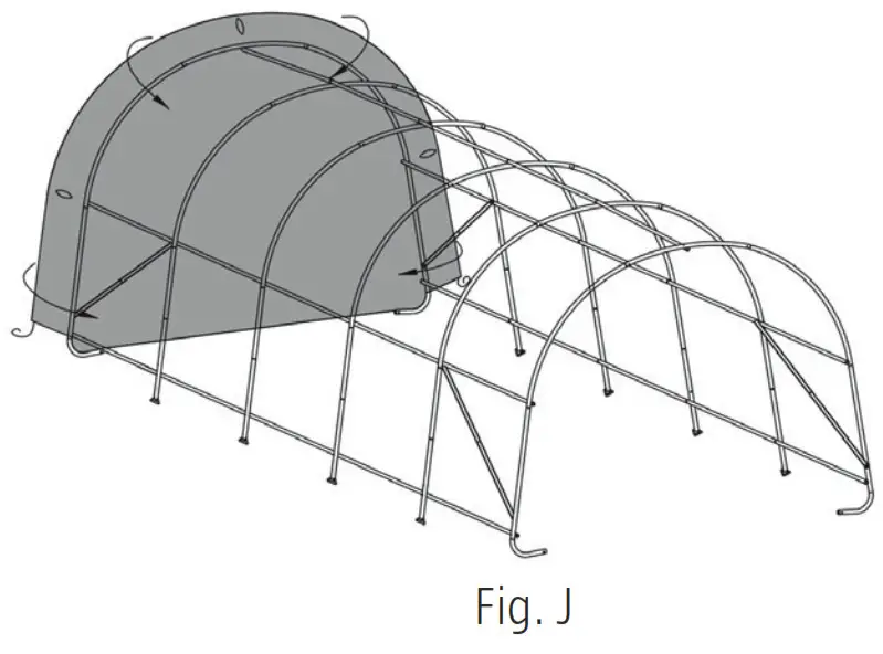 HAMRON 619467 Garage Tent - FITTING THE CANVAS