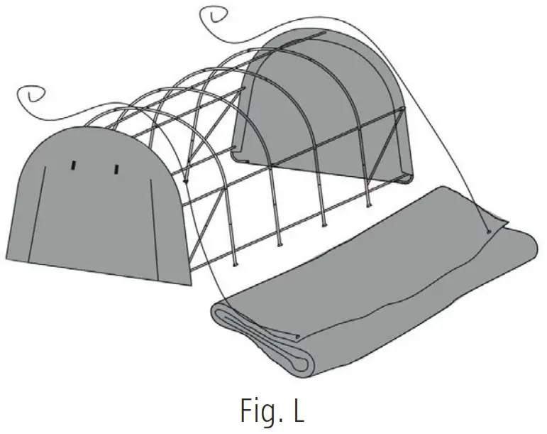 HAMRON 619467 Garage Tent - Fitting the roof canva