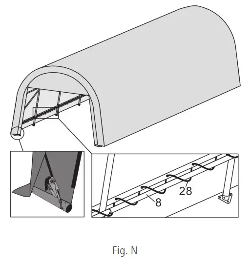 HAMRON 619467 Garage Tent - Fitting the roof canva 3