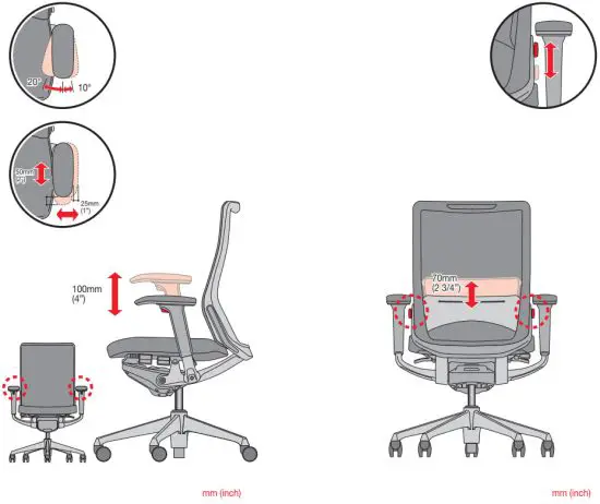 okamura Choral Ergonomic Office Chair - figure 18