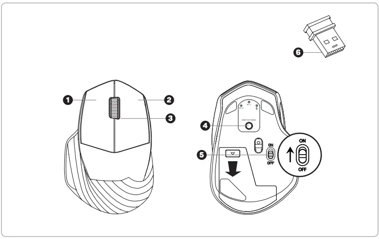 connect IT CMO 4040 BK Wireless Mouse - part
