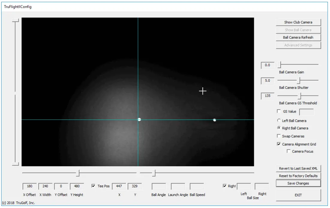 BALL CAMERA SETTINGS