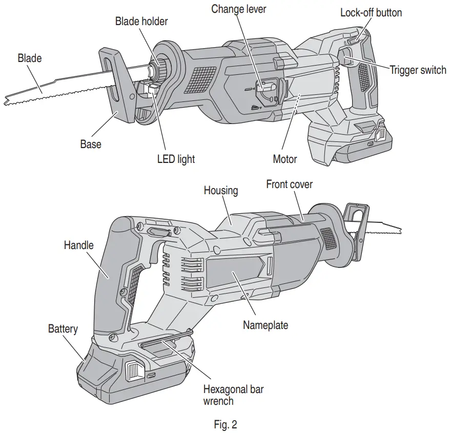 metabo CR18DB Cordless Reciprocating Saw - FIG 4