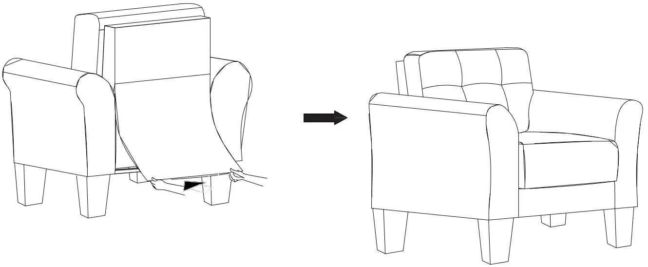 thdstatic 3 Piece Armchair in Light Gray - Fig 11
