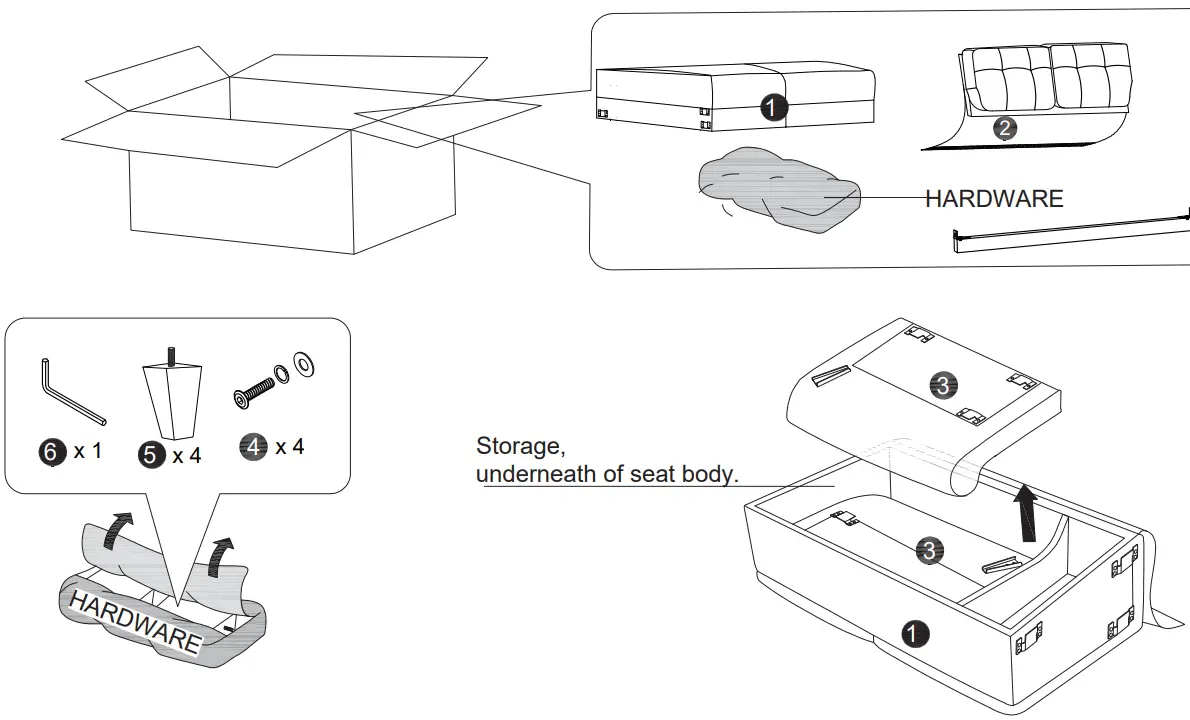 thdstatic 3 Piece Armchair in Light Gray - Fig 17