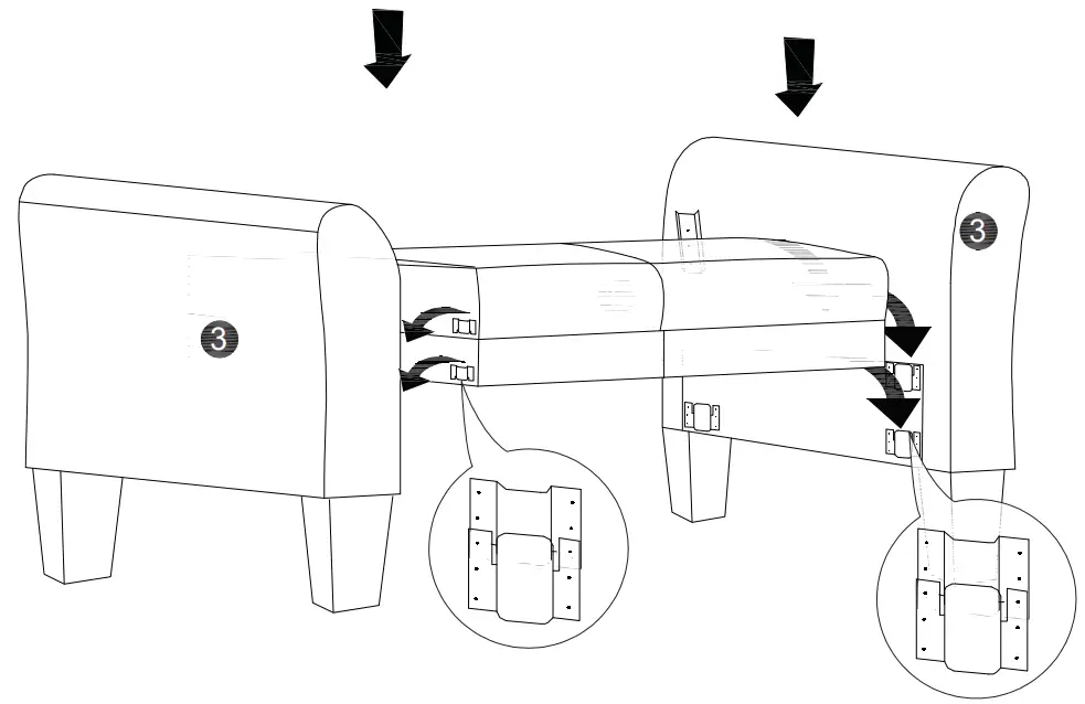 thdstatic 3 Piece Armchair in Light Gray - Fig 20