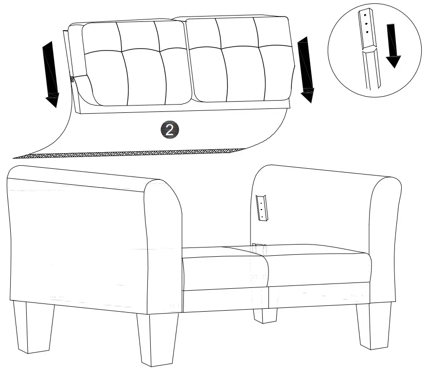 thdstatic 3 Piece Armchair in Light Gray - Fig 22