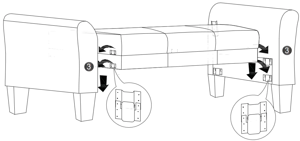 thdstatic 3 Piece Armchair in Light Gray - Fig 32