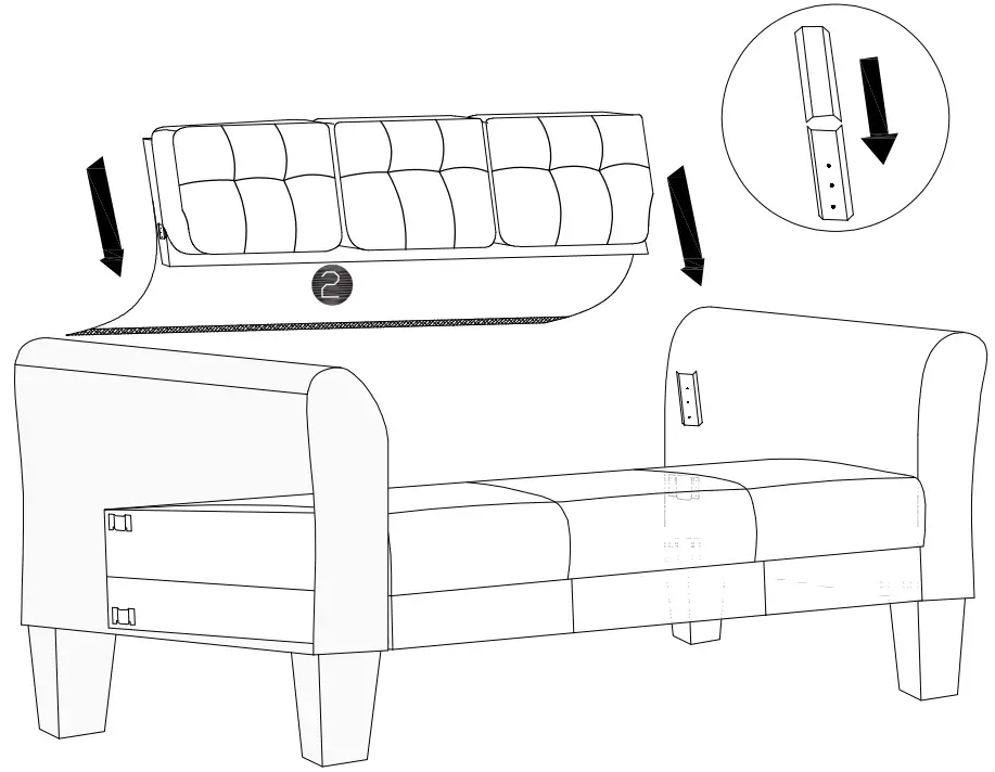 thdstatic 3 Piece Armchair in Light Gray - Fig 34