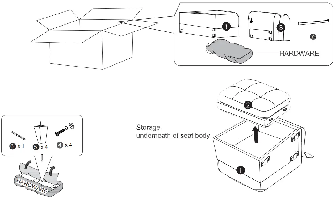 thdstatic 3 Piece Armchair in Light Gray - Fig 5
