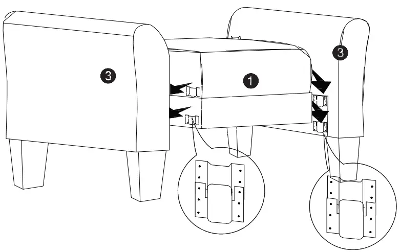 thdstatic 3 Piece Armchair in Light Gray - Fig 8