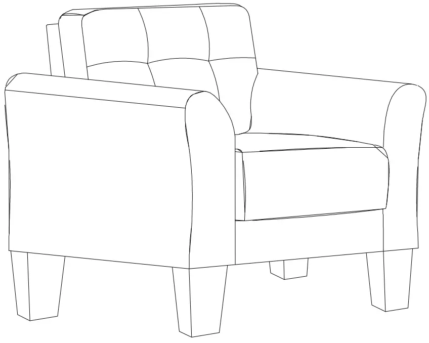 thdstatic 3 Piece Armchair in Light Gray