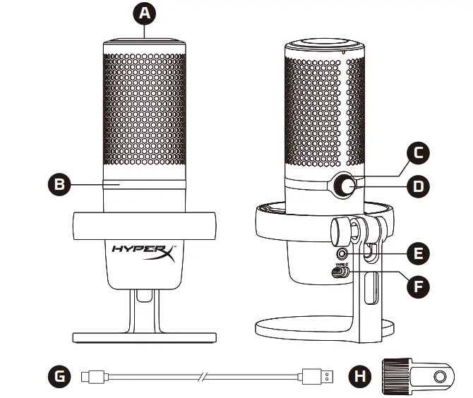 HyperX 4P5E2AA DuoCast USB Microphone - Fig