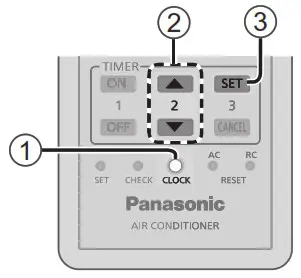 Panasonic Air Conditioner - Clock setting