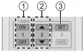 Panasonic Air Conditioner - To set the timer