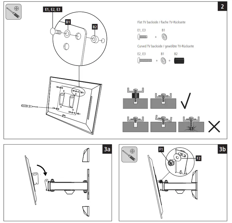 hama 00 118113 TV Wall Bracket - fig 2