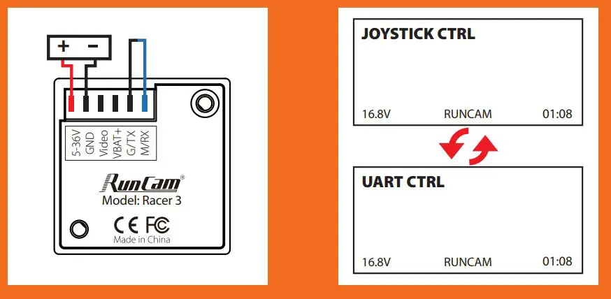 RunCam Racer 3 - Then power on, camera will auto switch between the two modes