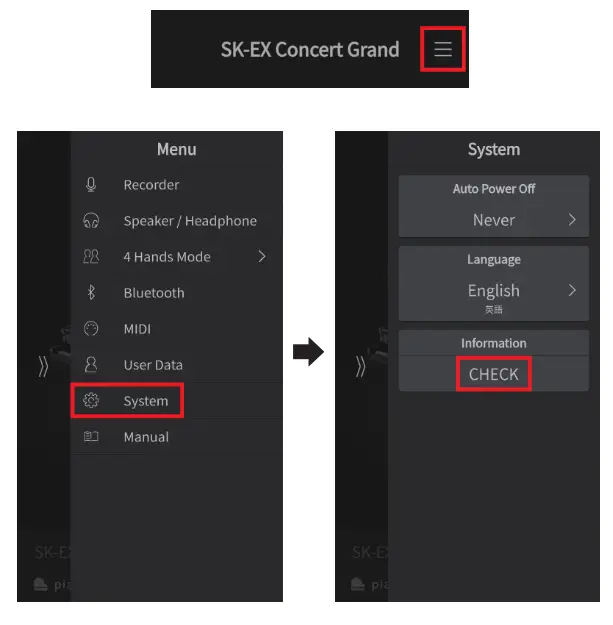 KAWAI ATX4 Hybrid Pianos - button