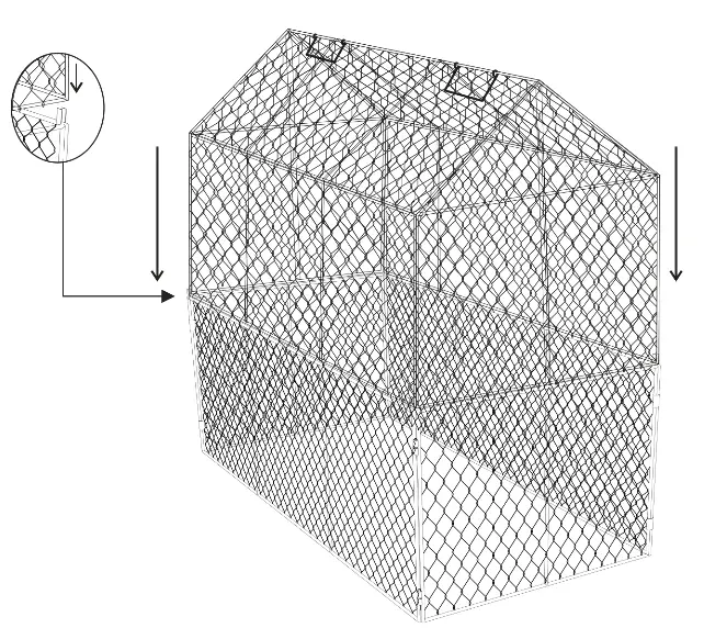 GARDENERS 8611940 Chicken Wire Crop Coop Extension - Coop toward