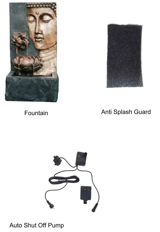 XBrand CR3012BDFTNA Indoor Outdoor Cascading Lotus Buddha Face Fountain - Fig 1