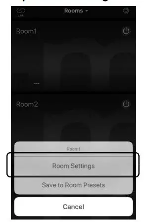 YAMAHA XDA-QS5400RK Multi-Room Amplifiers Owner's Manual - Tap “Room Settings”