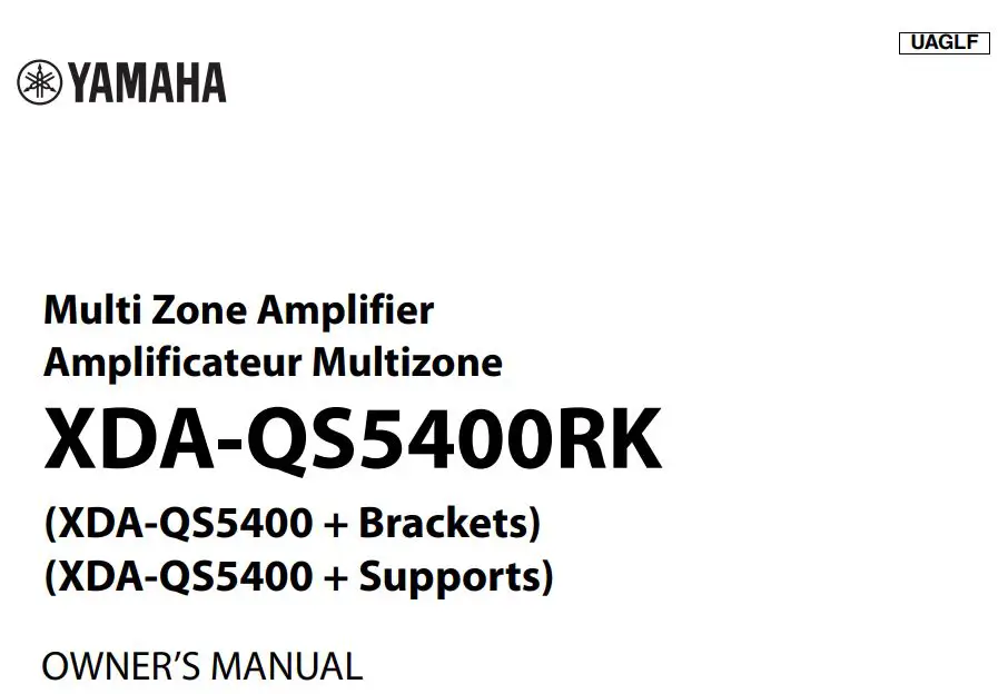 YAMAHA XDA-QS5400RK Multi-Room Amplifiers Owner's Manual