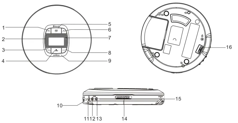 JENSEN CD-60R-BT Personal CD Player with Digital FM Radio and Bass Boost-2