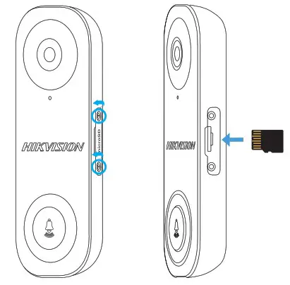 HIKVISION DS HD2 QSG 1080p HD Outdoor Wi-Fi Smart Doorbell - Install the MicroSD Card