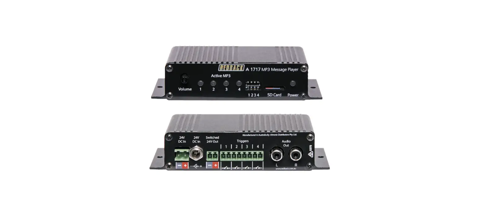 Redback A 1717 Message Player User Manual