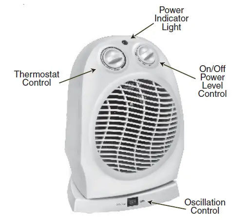 Comfort Zone CZ50 7501500-Watt Fan-Forced Oscillating Electric Portable Heater-1