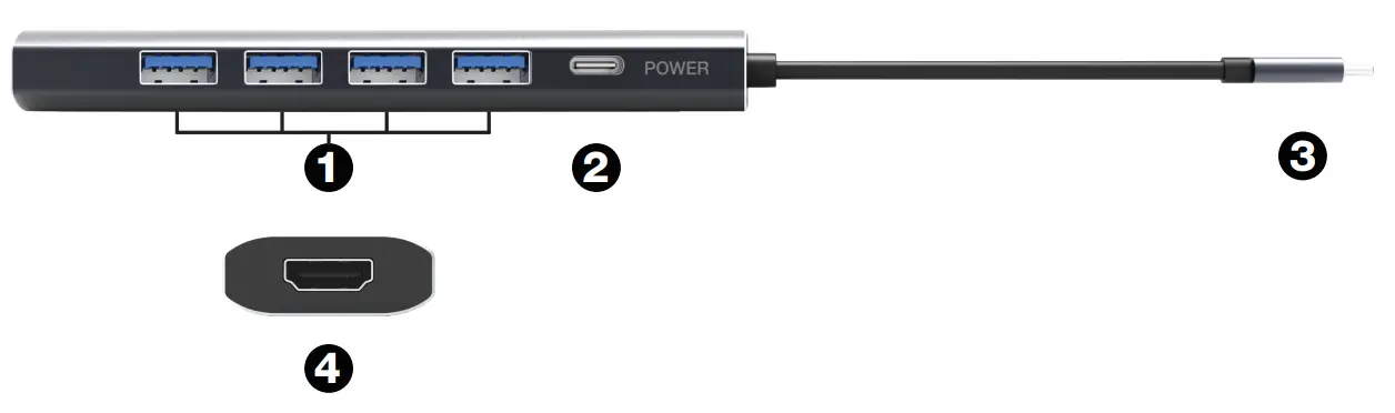 comsol CMMP04 USB C to 4K HDMI Multi Port Adapter - Fig