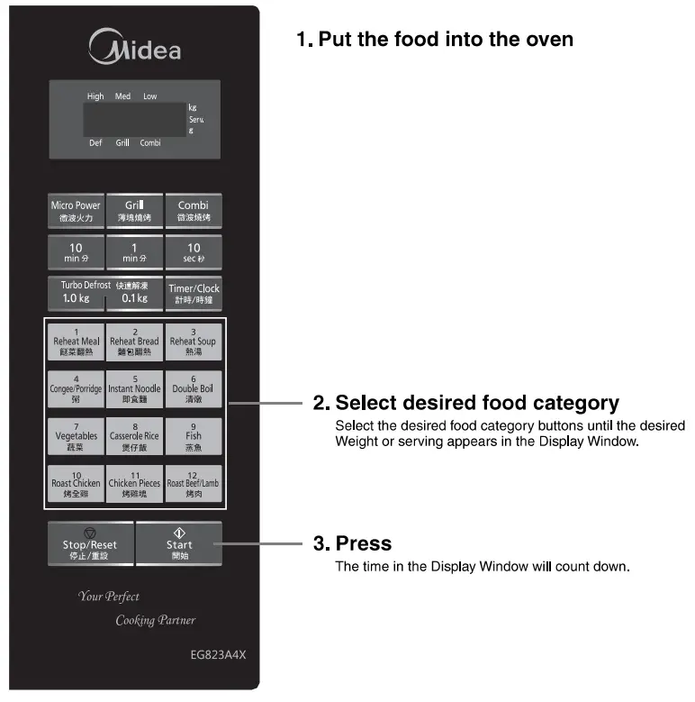 Midea EG823A4X Microwave Oven with Grill - Fig 10
