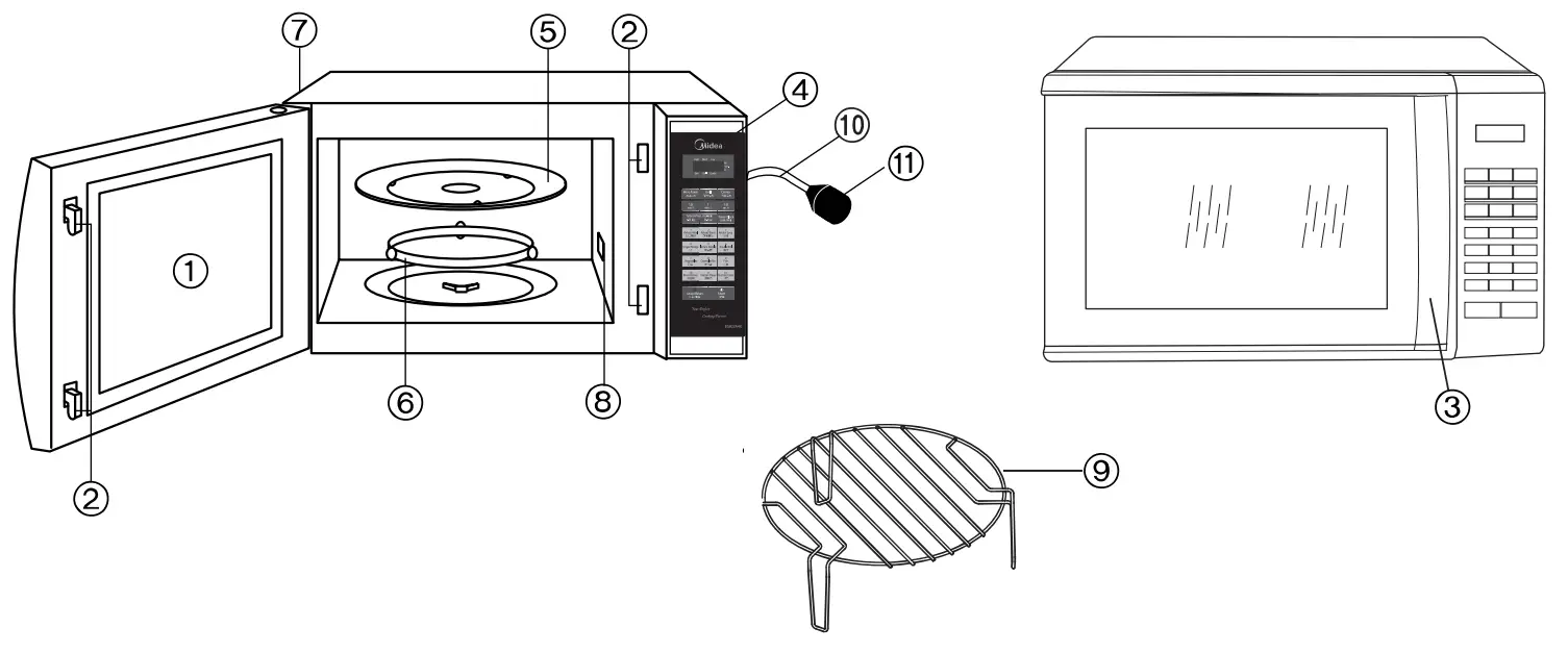 Midea EG823A4X Microwave Oven with Grill - Fig 2