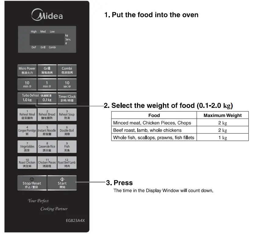 Midea EG823A4X Microwave Oven with Grill - Fig 9