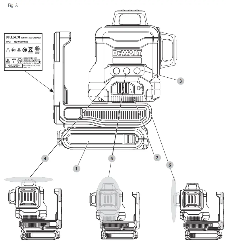 DEWALT DCLE34031 Cross Line Laser - Figure 1