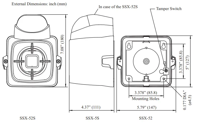 POTTER SHX 52 SHX 52S Durable Speaker Speaker Strobe - fig