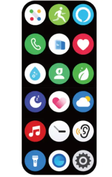 ReReMorningLight RERE ASW2 Smart Watch - grid view