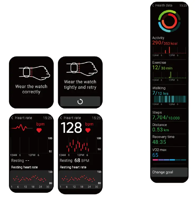 ReReMorningLight RERE ASW2 Smart Watch - health data