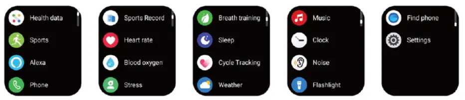 ReReMorningLight RERE ASW2 Smart Watch - list app