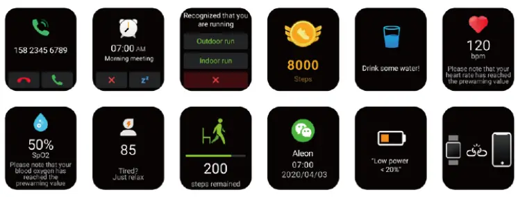 ReReMorningLight RERE ASW2 Smart Watch - reminder