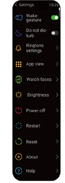 ReReMorningLight RERE ASW2 Smart Watch - setting